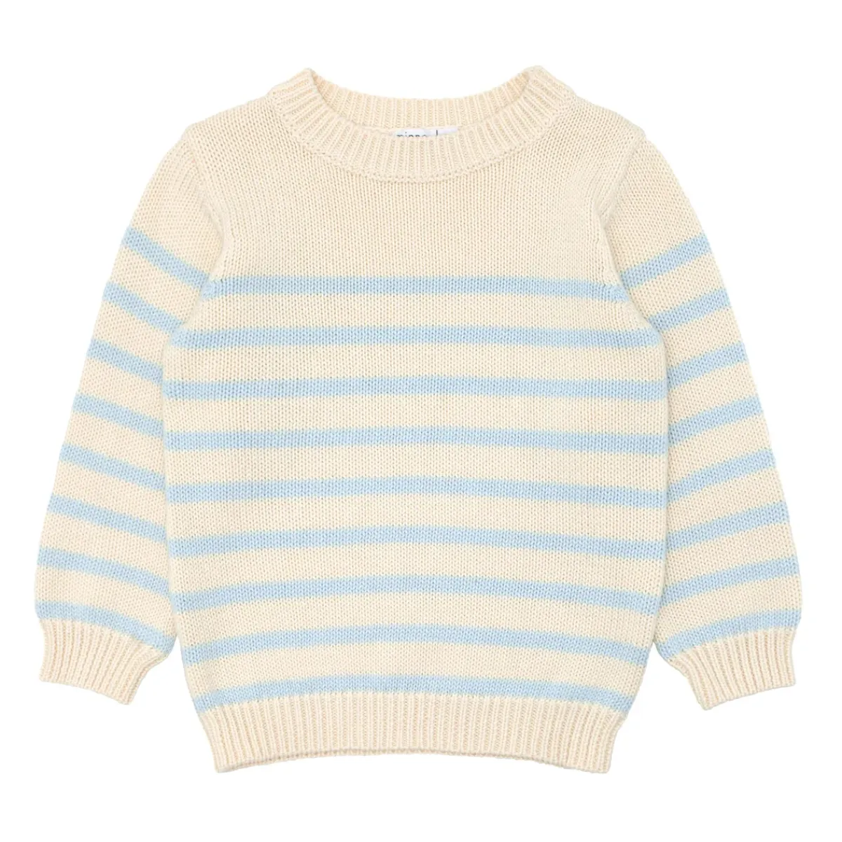 minnow Unisex Blue And Cream Stripe Knit Sweater Cream And Blue Stripe New