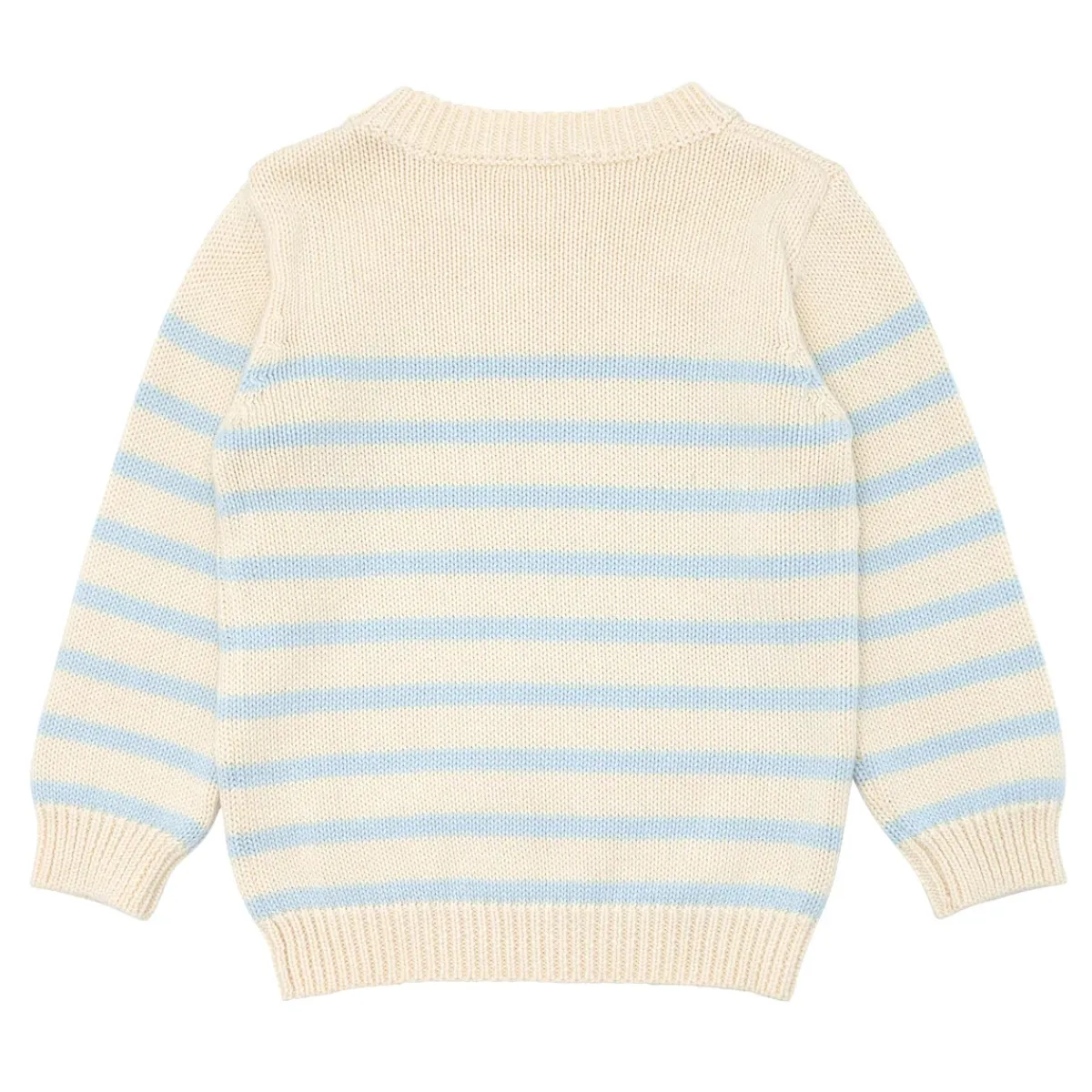 minnow Unisex Blue And Cream Stripe Knit Sweater Cream And Blue Stripe Sale