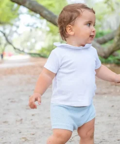 minnow Unisex Blue Knit Short Light Blue Discount