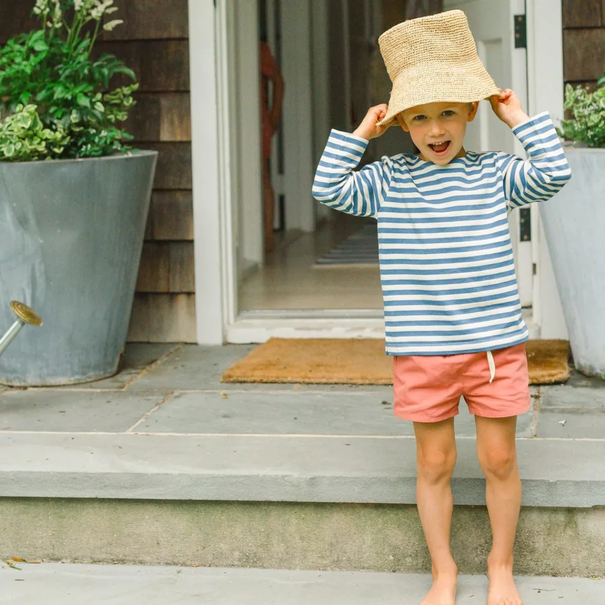 minnow Unisex Boatneck Tee Breton Stripe Discount