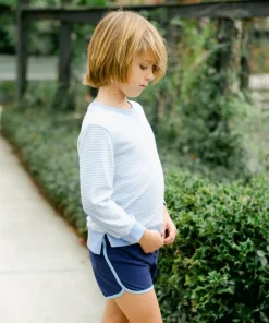 minnow Unisex French Terry Sweatshirt Powder Blue Stripe Fashion