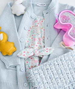 minnow Unisex Knit Cardigan Light Blue Hot