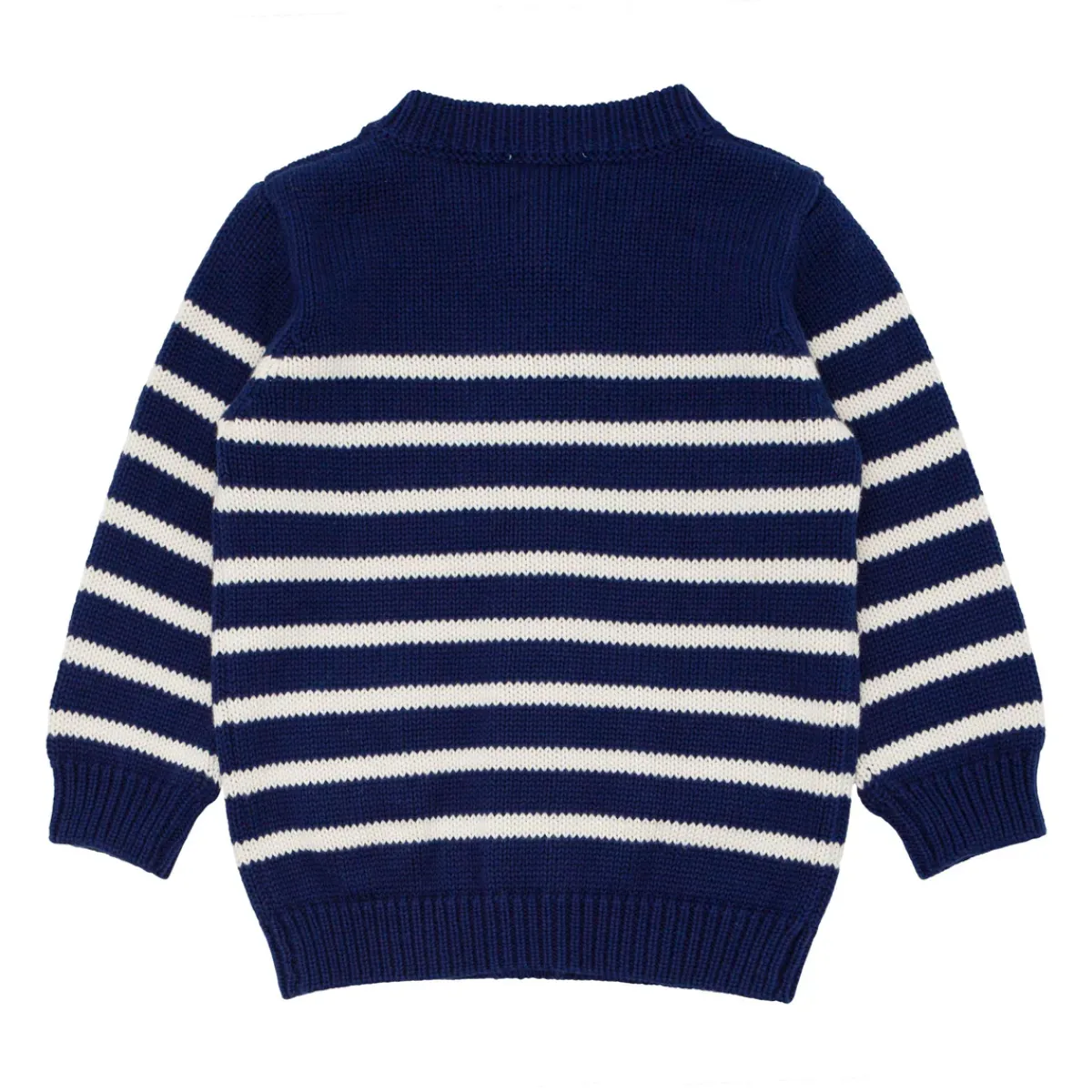 minnow Unisex Knit Cardigan Navy And Cream Stripe Outlet