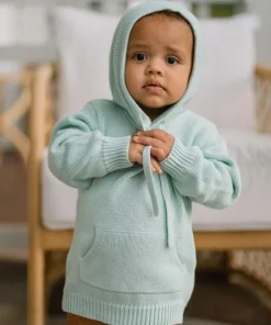 minnow Unisex Knit Hoodie Sage Clearance