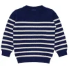 minnow Unisex Knit Sweater Navy And Cream Stripe Fashion