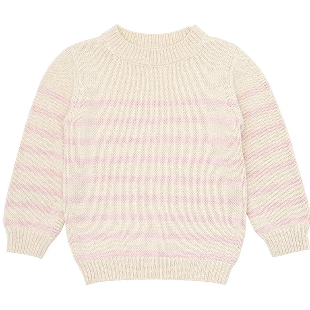 minnow Unisex Knit Sweater Cream And Pink Stripe Sale