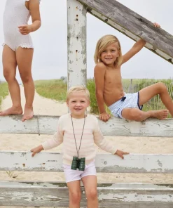 minnow Unisex Knit Sweater Cream And Pink Stripe Sale