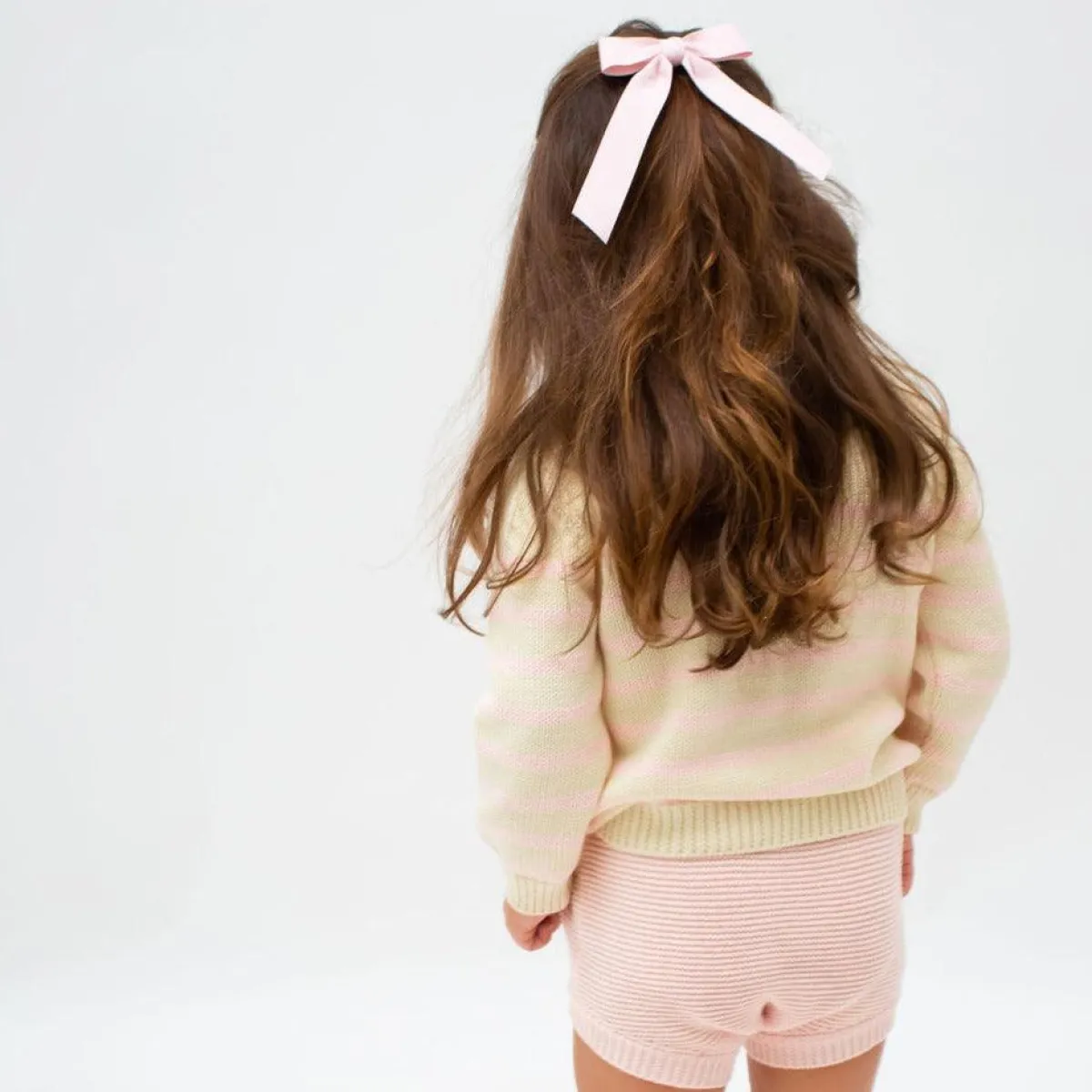 minnow Unisex Knit Sweater Cream And Pink Stripe Sale
