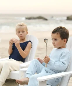 minnow Unisex Knit Sweater Light Blue Clearance