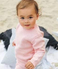 minnow Unisex Knit Sweater Soft Pink Discount