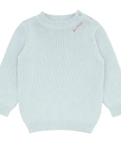 minnow Unisex Knit Sweater Light Blue Clearance