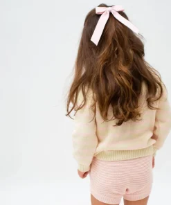 minnow Unisex Knit Sweater Cream And Pink Stripe Outlet