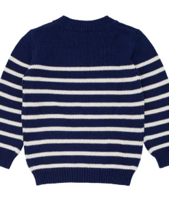 minnow Unisex Knit Sweater Navy And Cream Stripe Discount