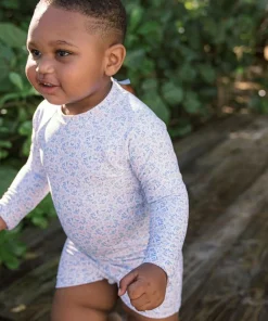 minnow Unisex Long Sleeve Rashguard One Piece Briland Blue Botanic Hot