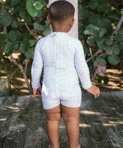 minnow Unisex Long Sleeve Rashguard One Piece Briland Blue Botanic Discount