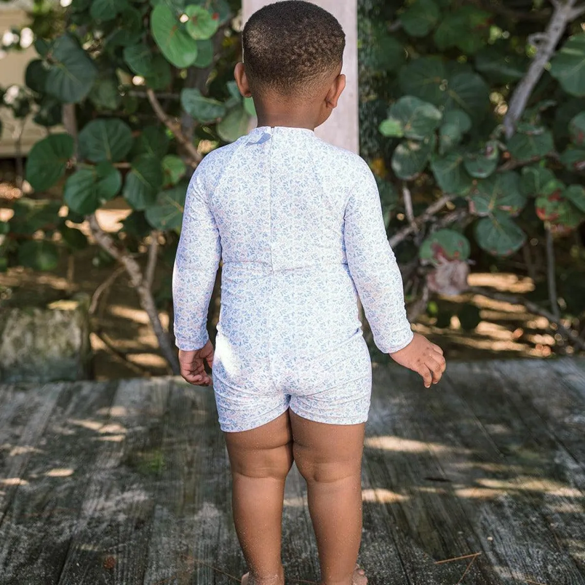 minnow Unisex Long Sleeve Rashguard One Piece Briland Blue Botanic Discount