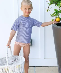 minnow Unisex Navy Stripe Short Sleeve Rashguard Hot