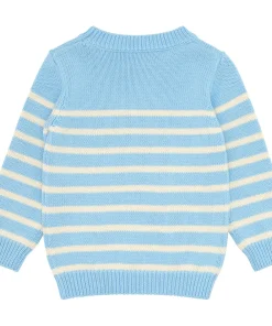 minnow Unisex Peri Blue And Cream Knit Sweater Peri Blue And Cream Stripe Best