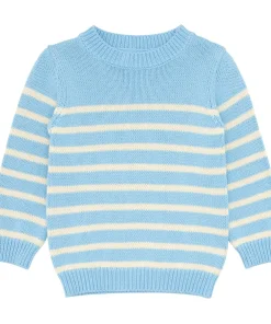 minnow Unisex Peri Blue And Cream Knit Sweater Peri Blue And Cream Stripe Fashion