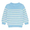 minnow Unisex Peri Blue And Cream Knit Sweater Peri Blue And Cream Stripe Best