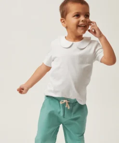 minnow Unisex Peter Pan Collar Shirt White Fashion