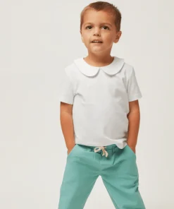 minnow Unisex Peter Pan Collar Shirt White Fashion