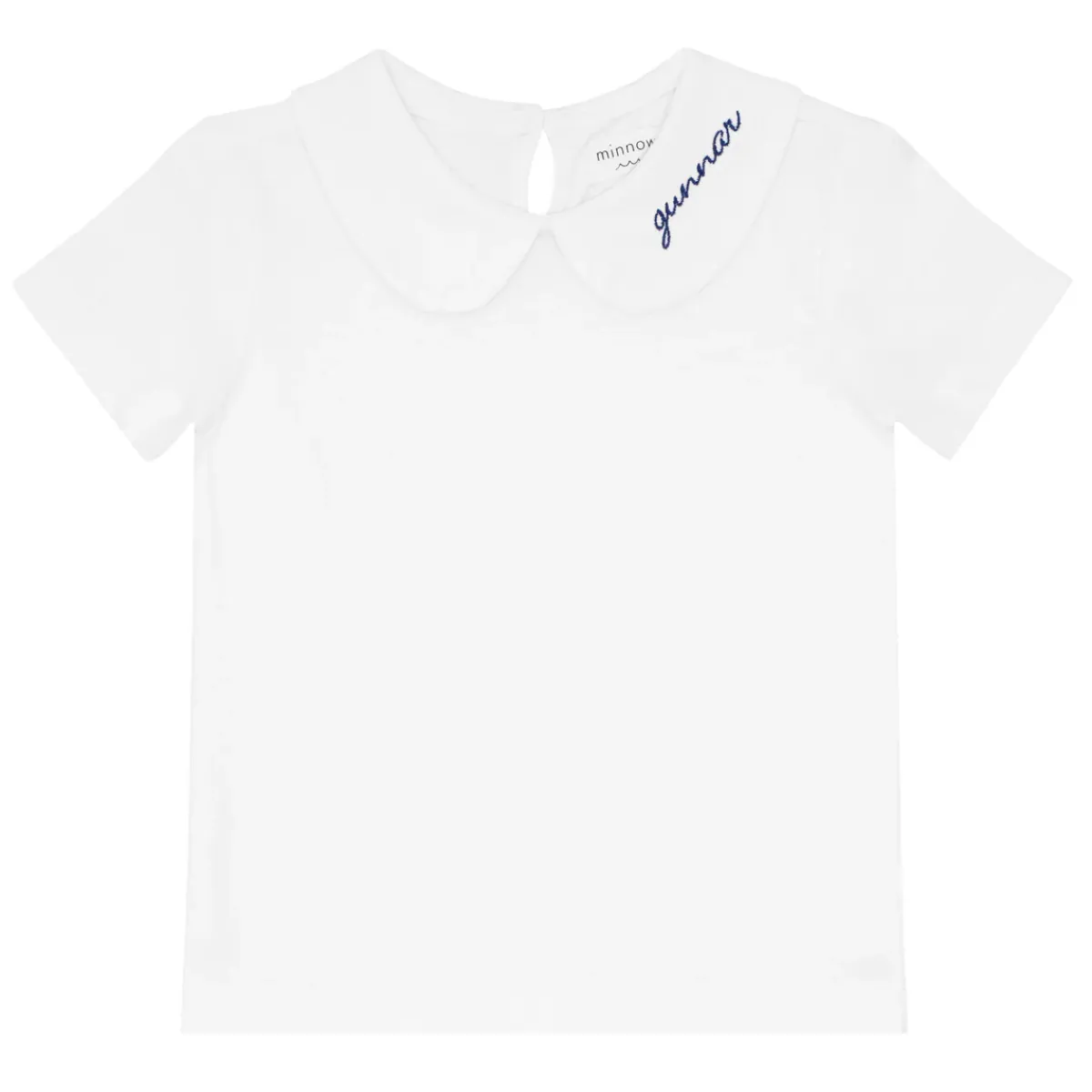 minnow Unisex Peter Pan Collar Shirt White Fashion