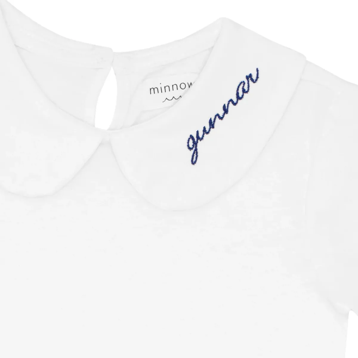 minnow Unisex Peter Pan Collar Shirt White Fashion