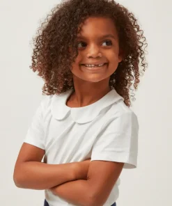 minnow Unisex Peter Pan Collar Shirt White Fashion