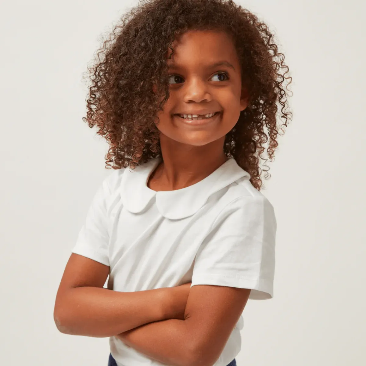 minnow Unisex Peter Pan Collar Shirt White Fashion