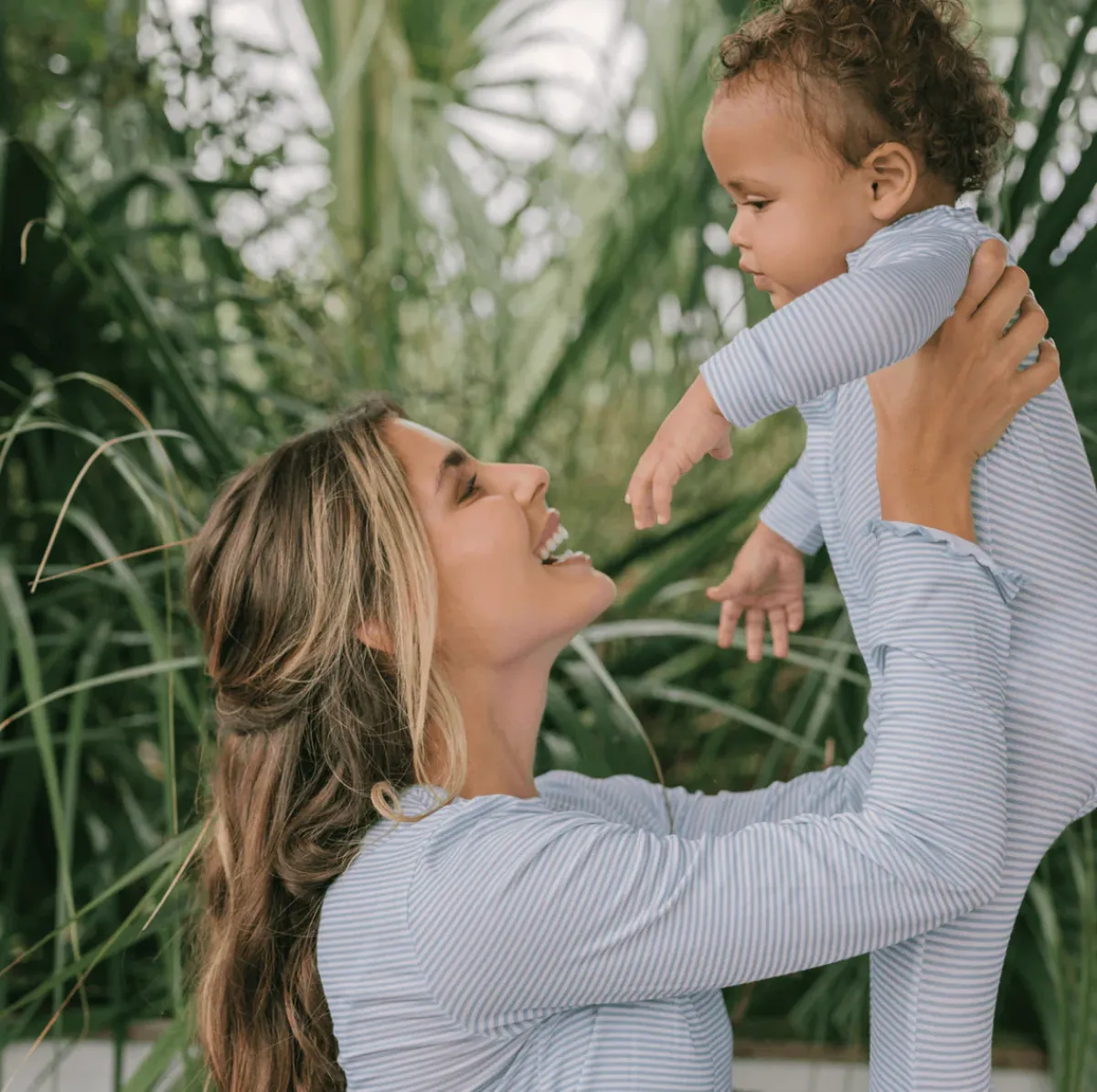 minnow Unisex Pima Footie Powder Blue Stripe Online