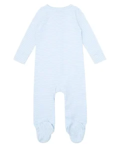 minnow Unisex Pima Footie Powder Blue Stripe Online