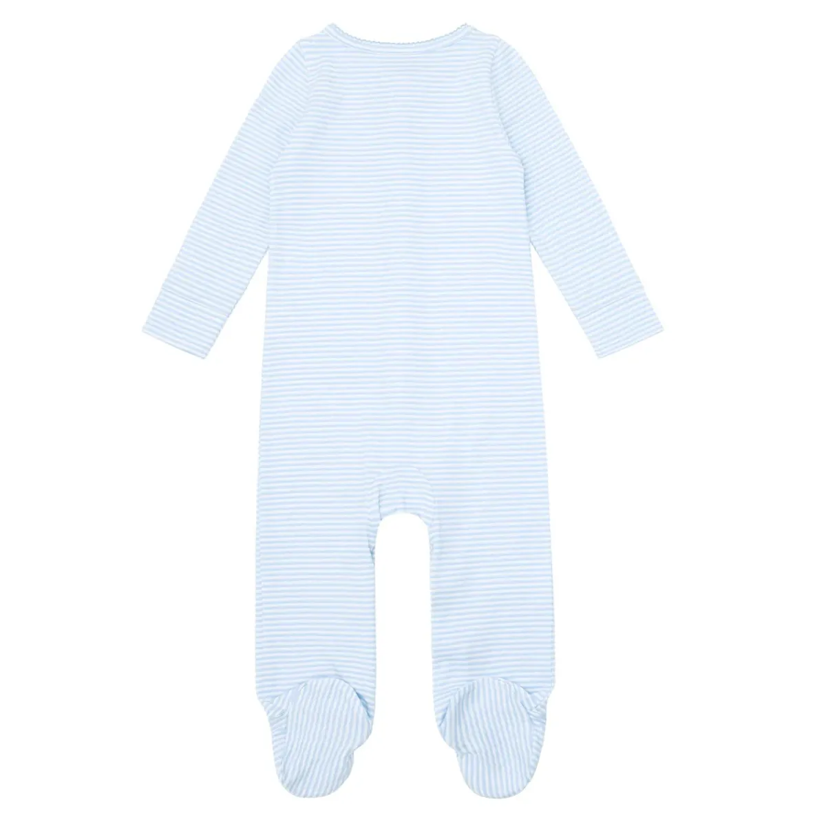 minnow Unisex Pima Footie Powder Blue Stripe Online