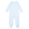 minnow Unisex Pima Footie Powder Blue Stripe Discount