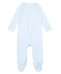 minnow Unisex Pima Footie Powder Blue Stripe Discount