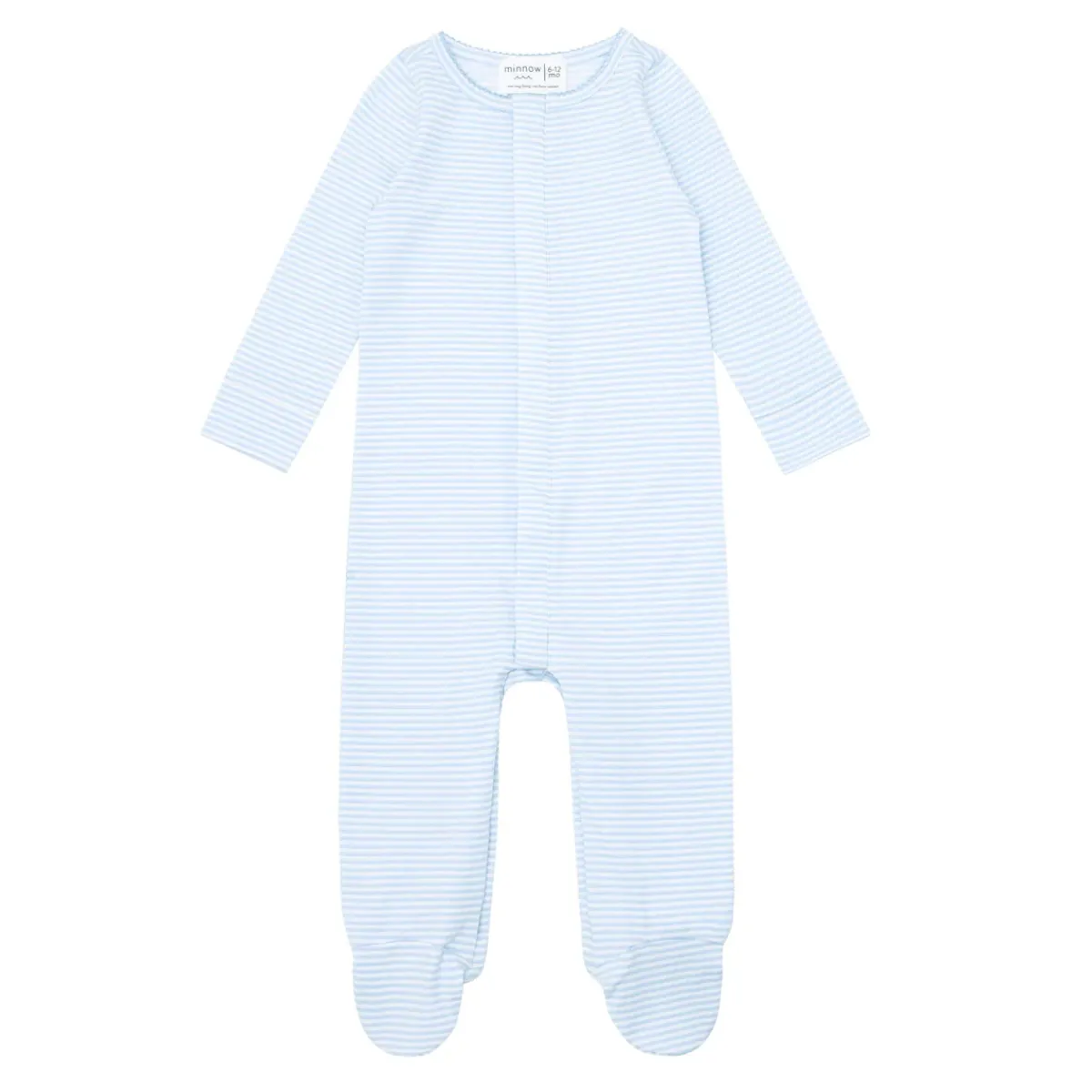 minnow Unisex Pima Footie Powder Blue Stripe Outlet