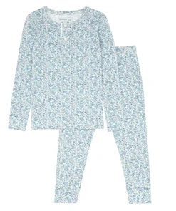 minnow Unisex Pima Pajama Set Slate Floral Best