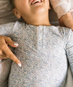 minnow Unisex Pima Pajama Set Slate Floral Best