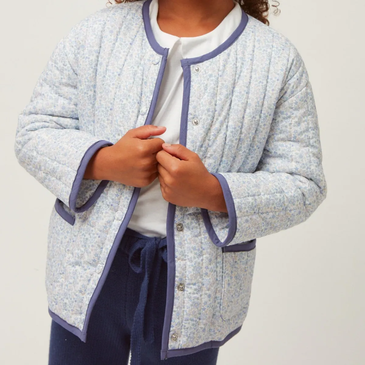 minnow Unisex Quilted Jacket Slate Floral Online