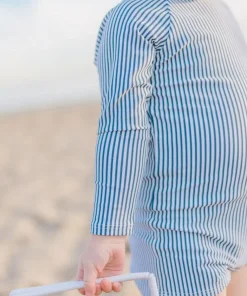 minnow Unisex Rashguard One Piece Navy Stripe Fashion