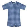 minnow Unisex Rashguard One Piece | Swim Navy Gingham Sale