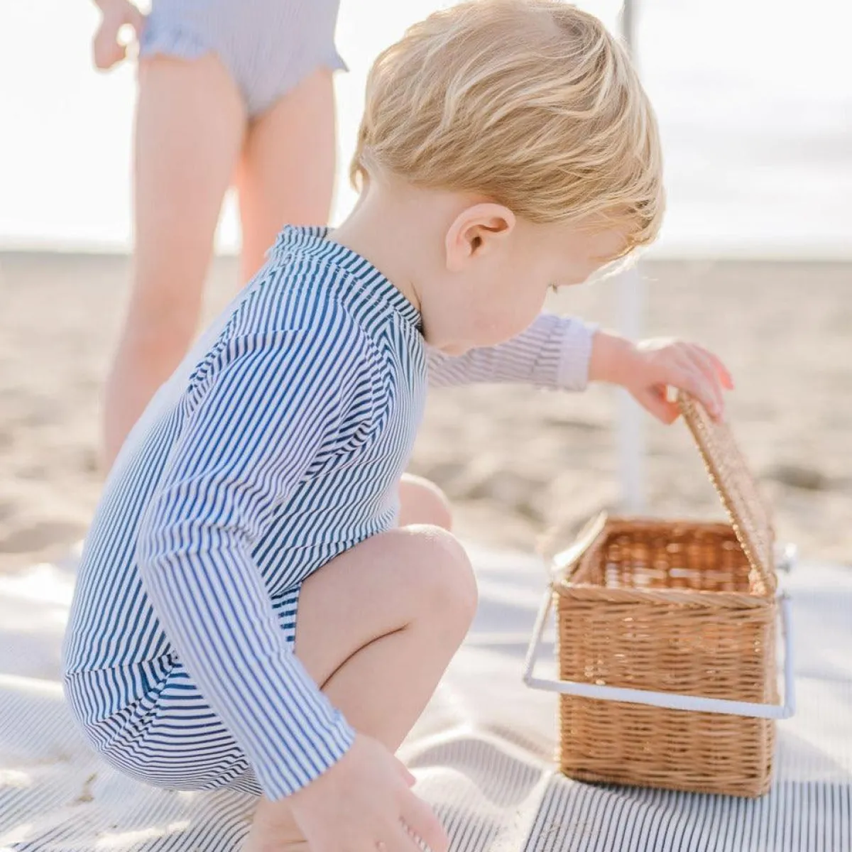 minnow Unisex Rashguard One Piece Navy Stripe Fashion