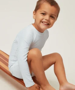 minnow Unisex Rashguard One Piece Powder Blue Stripe Sale