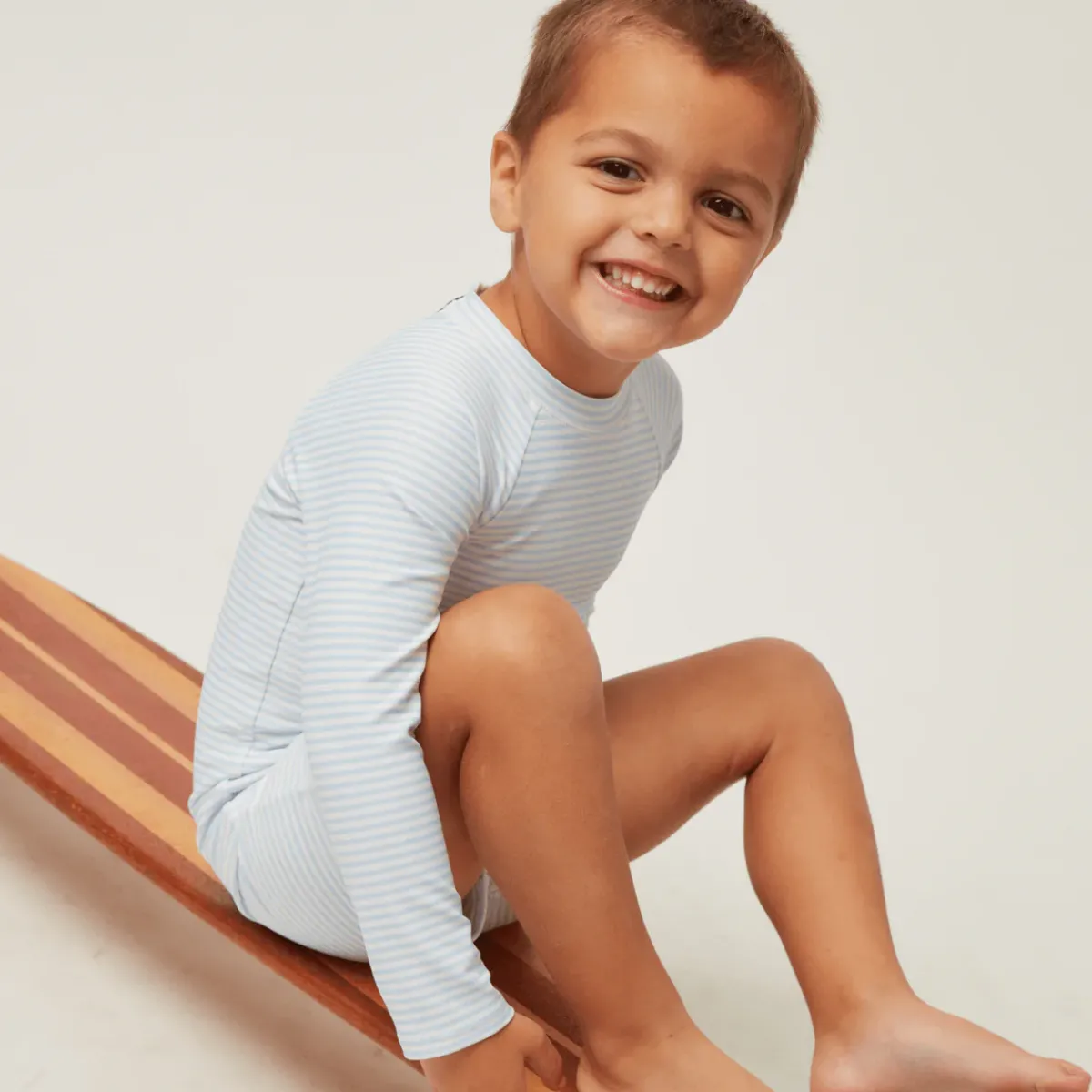 minnow Unisex Rashguard One Piece Powder Blue Stripe Sale