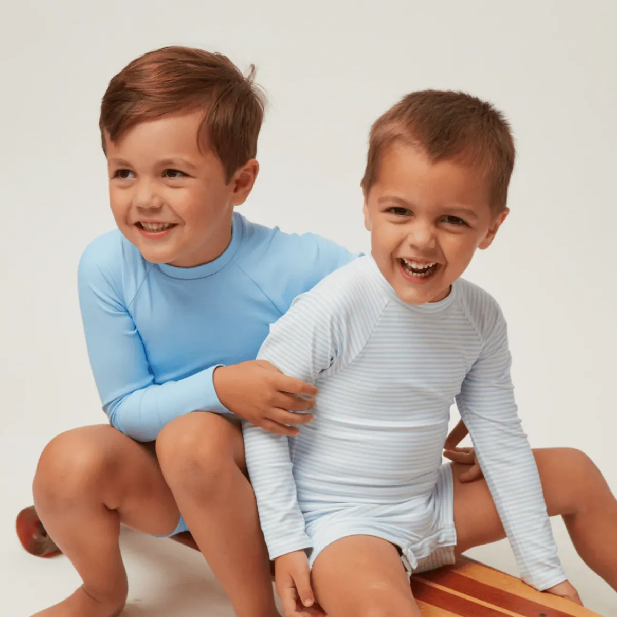 minnow Unisex Rashguard One Piece Powder Blue Stripe Sale