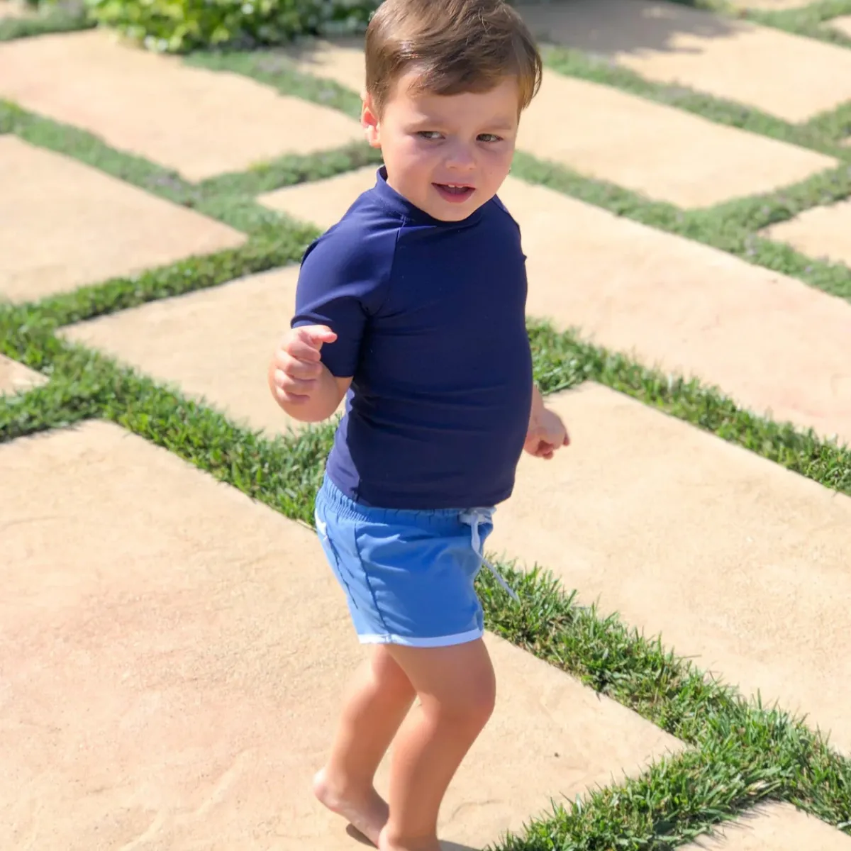 minnow Unisex Short Sleeve Rashguard Navy Clearance