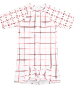 minnow Unisex Short Sleeve Rashguard One Piece Windowpane Fashion