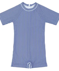 minnow Unisex Short Sleeve Rashguard One Piece Navy Stripe Discount