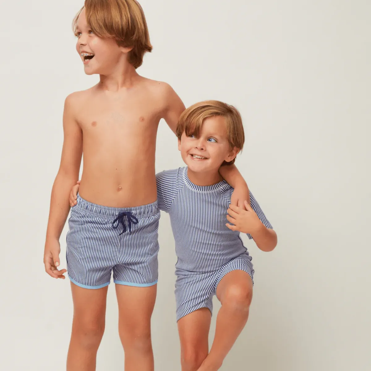 minnow Unisex Short Sleeve Rashguard One Piece Navy Stripe Discount