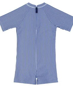 minnow Unisex Short Sleeve Rashguard One Piece Navy Stripe Discount